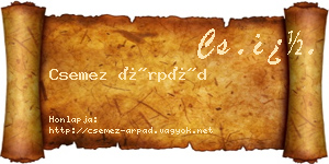 Csemez Árpád névjegykártya