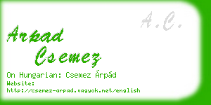 arpad csemez business card